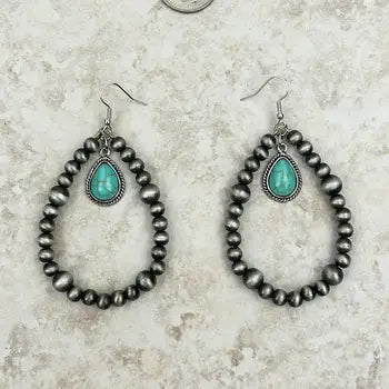 Navajo Pearl w/turquoise teardrop
