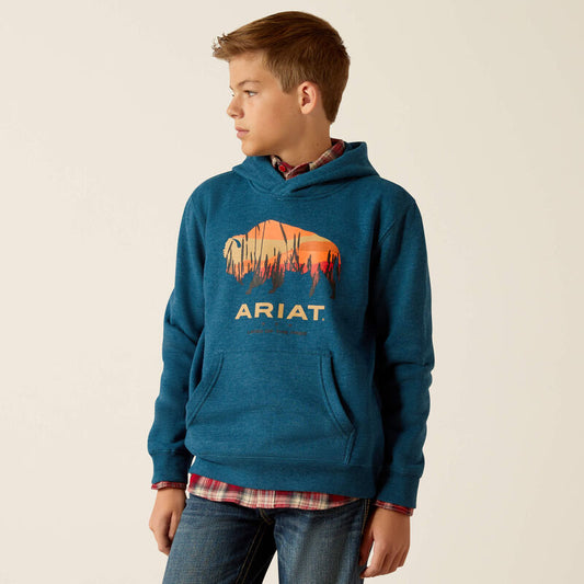 Boy's Ariat Bison Plain Hoodie