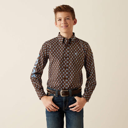 Boys Ariat Team Oak Long-Sleeve Shirt