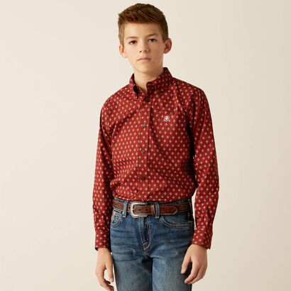 BOYS BURGUNDY SHIRT