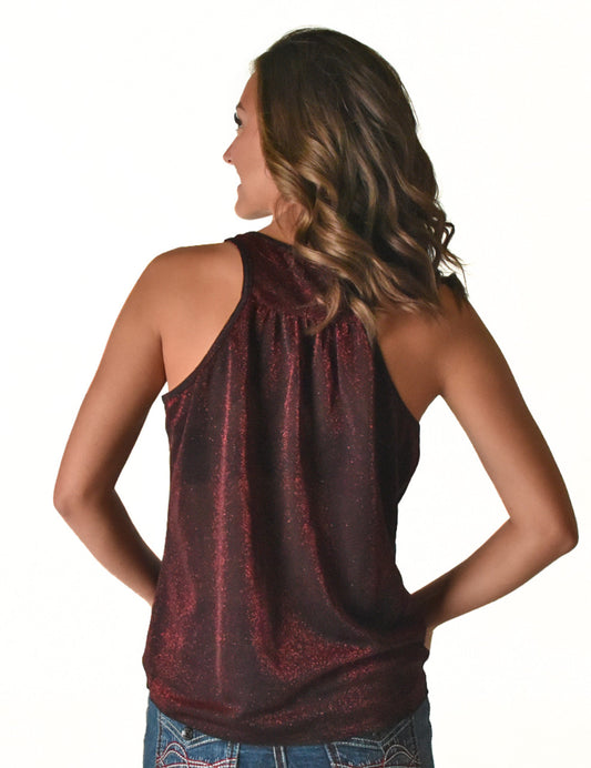 Flowy Gathered Racerback Tank Top (Red)
