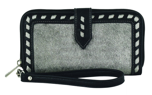 Silver Shimmer hair on wallet