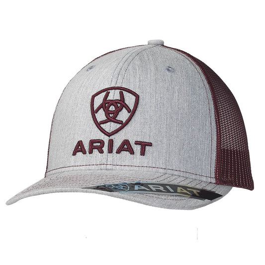 "Center Shield" cap- grey/maroon