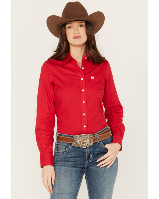 Women's l/s solid red