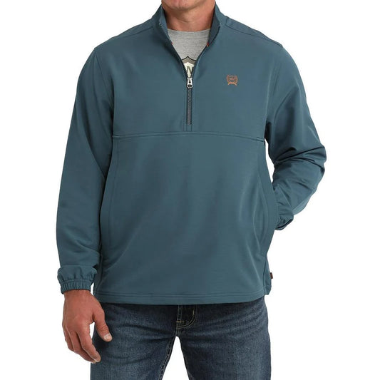 Mens teal windbreaker 1/4 zip