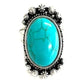 Western stretch turquoise/beads ring