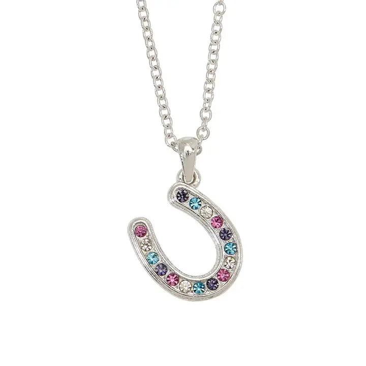Rhinestone Horseshoe Necklace in gift box