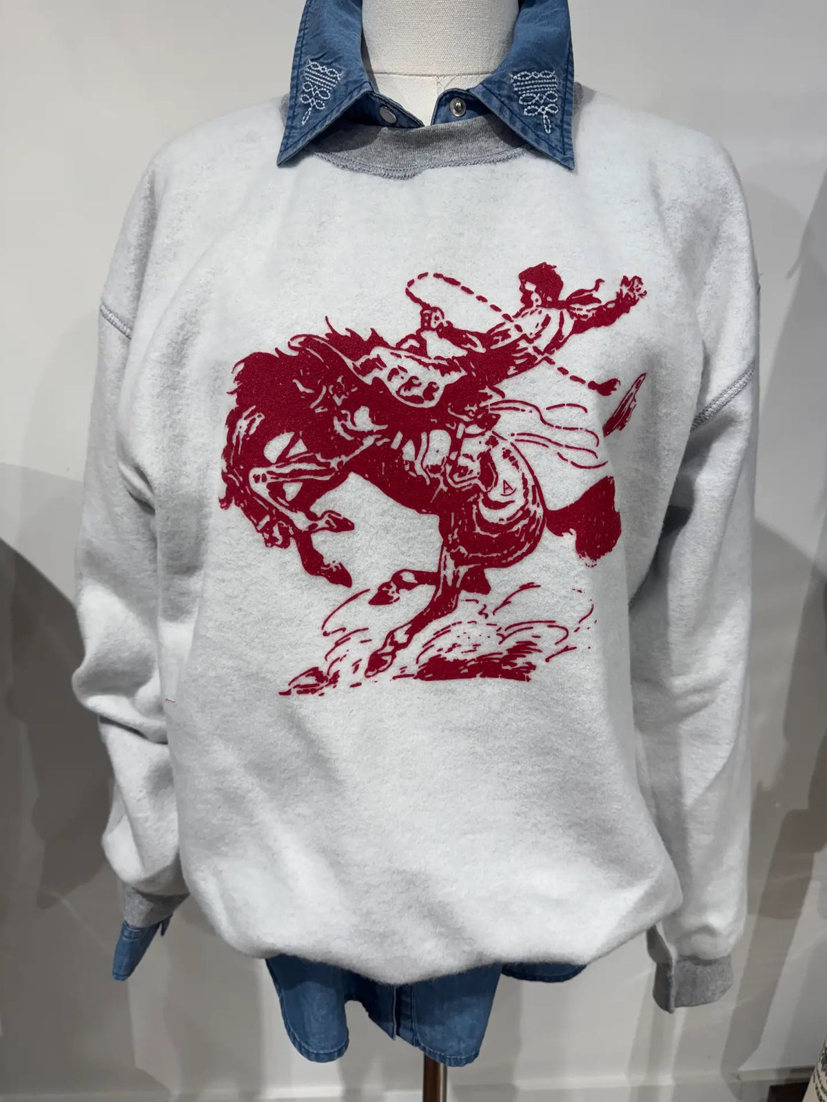 Roughneck red bronc sweatshirt