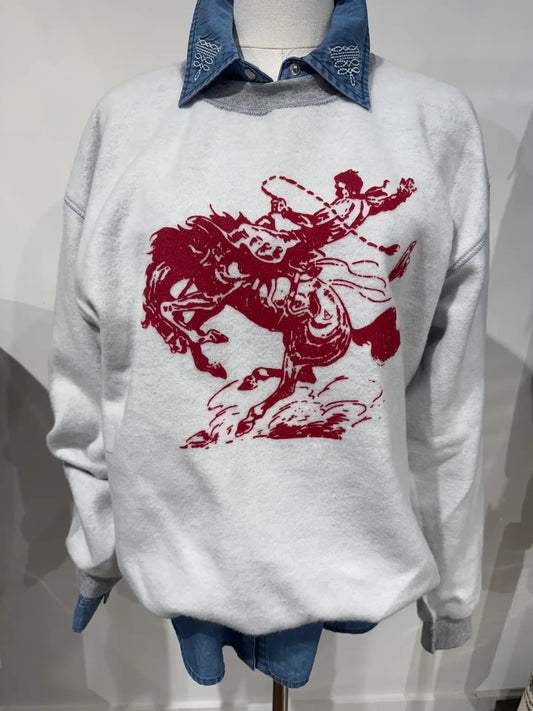 Roughneck red bronc sweatshirt