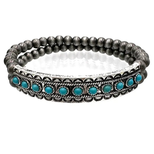 Turquoise Stone Navajo Beads Bracelet