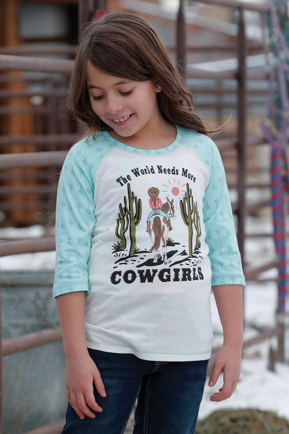 Girl's "The World Needs More Cowgirls" tee