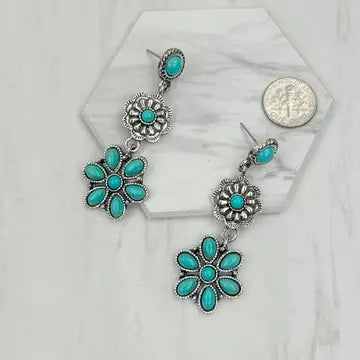 Silver w/stone flower concho