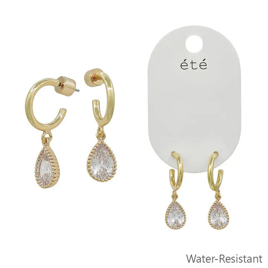 Gold Huggie teardrop