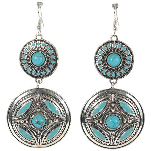 JUstin earrings silver discs