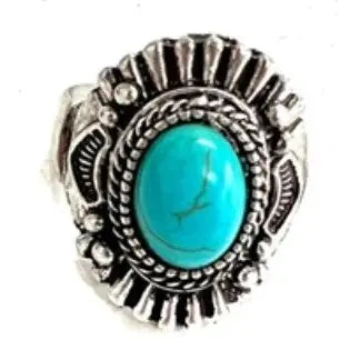 Western stretch turquoise ring