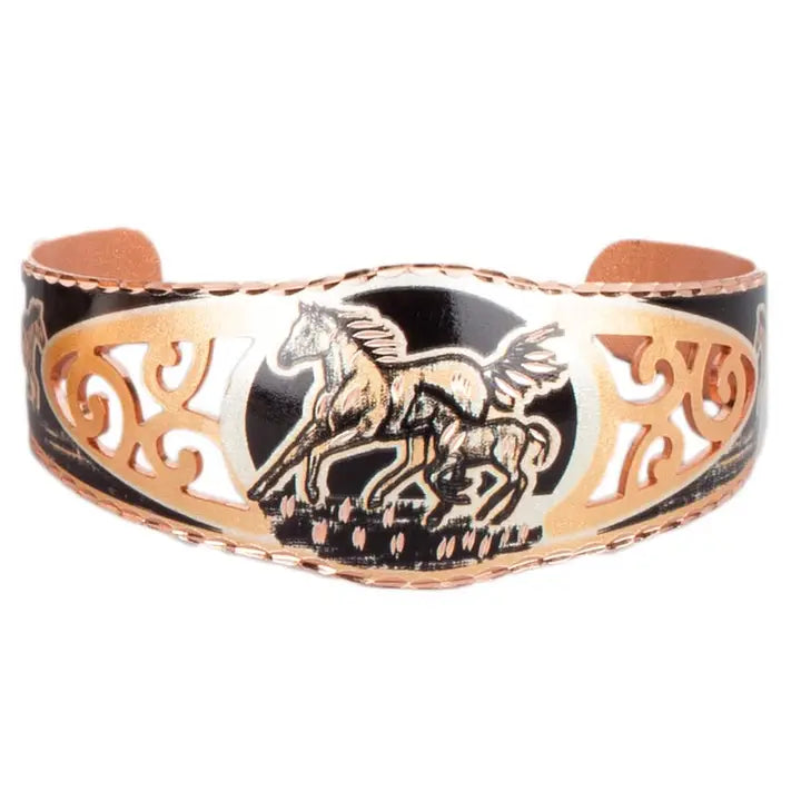 Horse & Colt Copper Cuff Bracelet