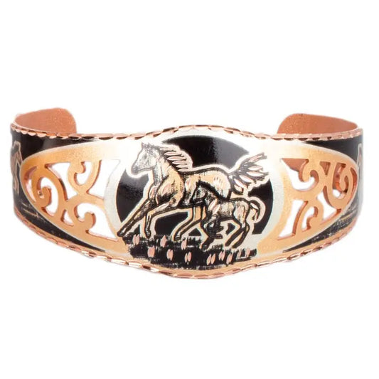 Horse & Colt Copper Cuff Bracelet