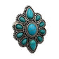 Turquoise Stone Large Western Stretch Ring
