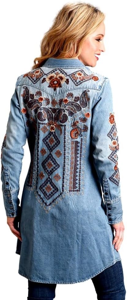 Denim Embroidered Dress