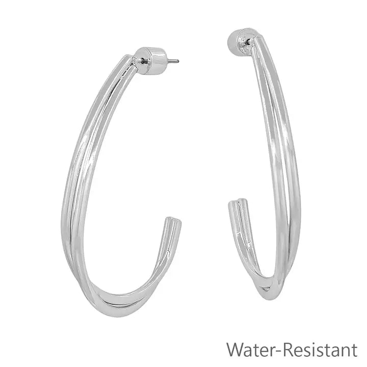 Silver twisted teardrop