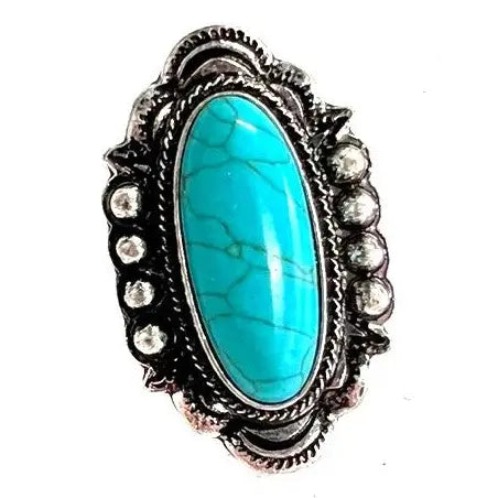 Western Cuff Ring w/indian beads