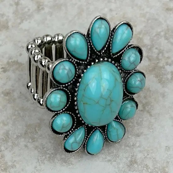 Turquoise stretch ring