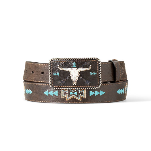 Cow Skull and Arrows Belt