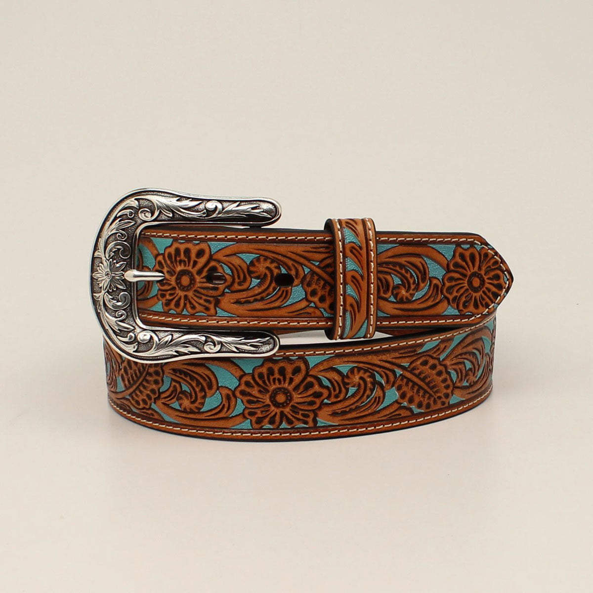 Floral Overlay Turquoise Belt