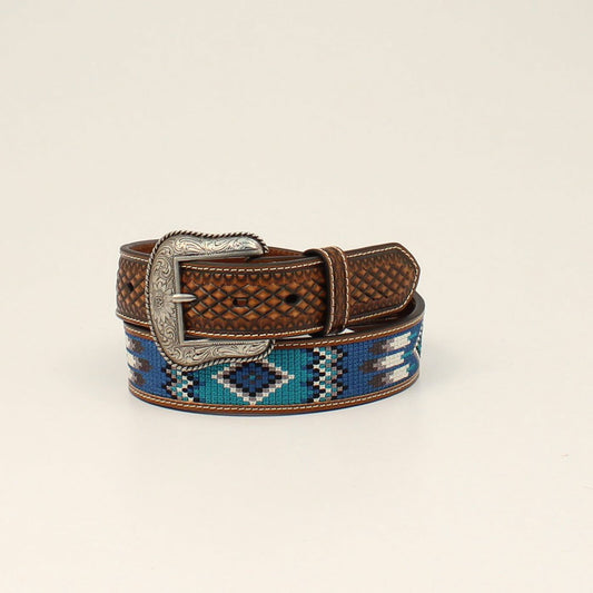 Blue Southwestern Embroidered Belt