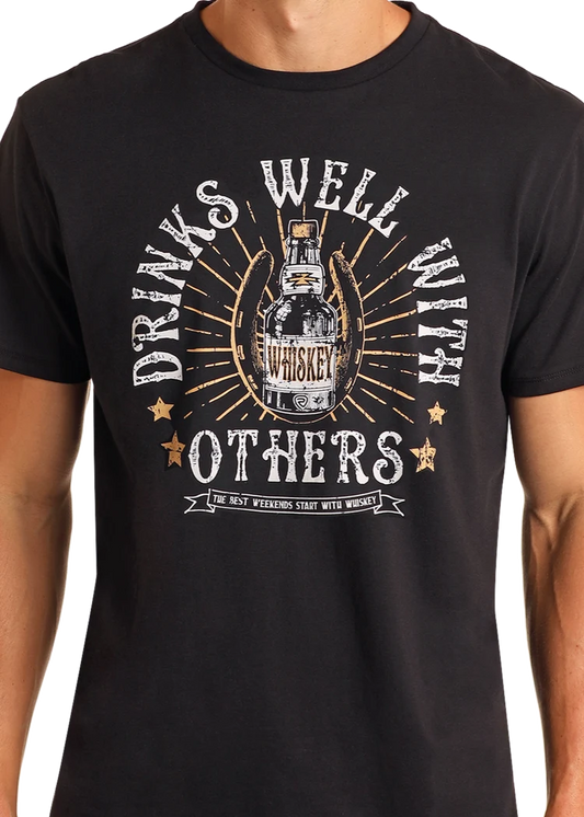 Men's "Drinks well with others" Tee