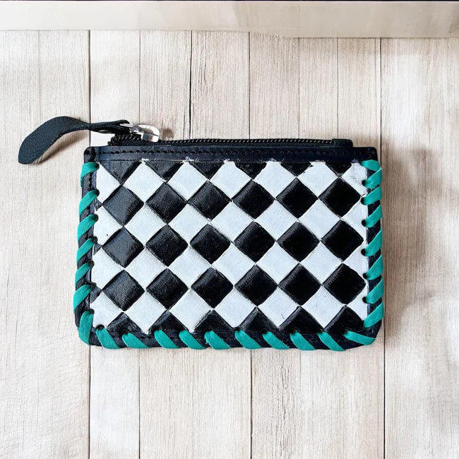 Tooled & Cowhide Coin Purse