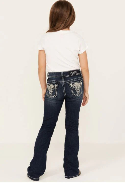 Girl's Grace in LA Bootcut- steer head