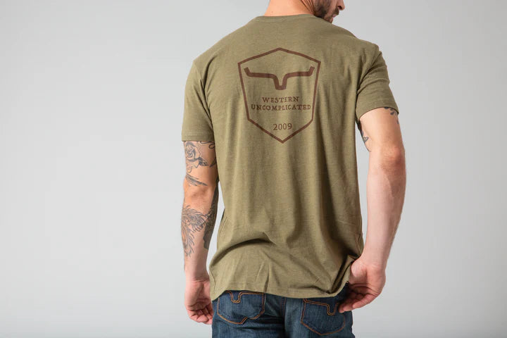 "Shielded Trucker" tee- military green