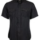 "Sol" Black Short Sleeve Pearl Snap