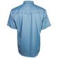 "Sol" Ashley Blue Short Sleeve Pearl Snap