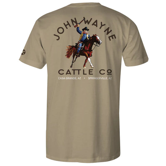 "John Wayne Cattle Co." tee- tan