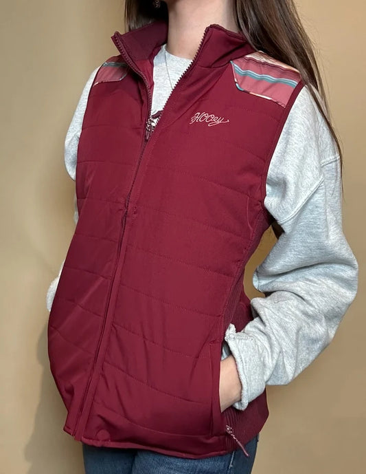 Hooey Burgundy Serape Packable Vest
