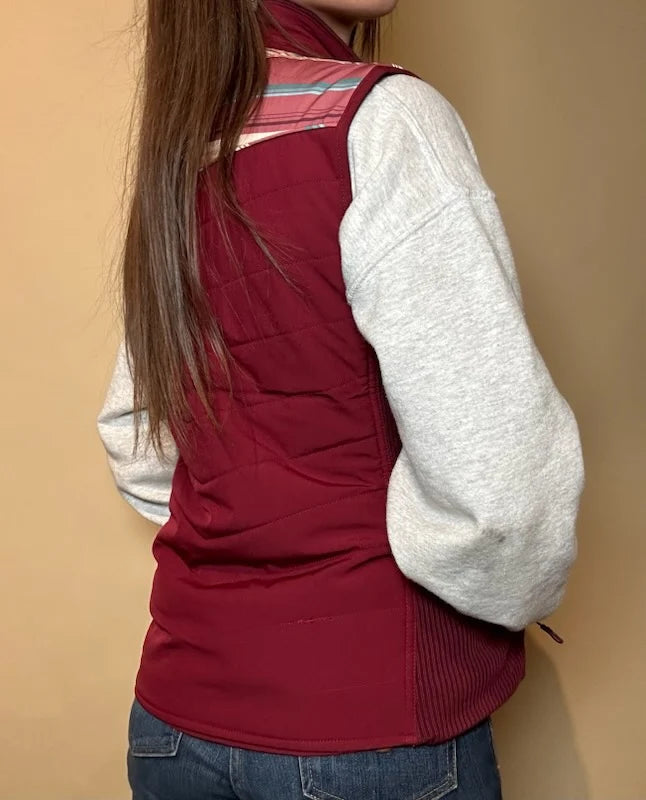 Hooey Burgundy Serape Packable Vest