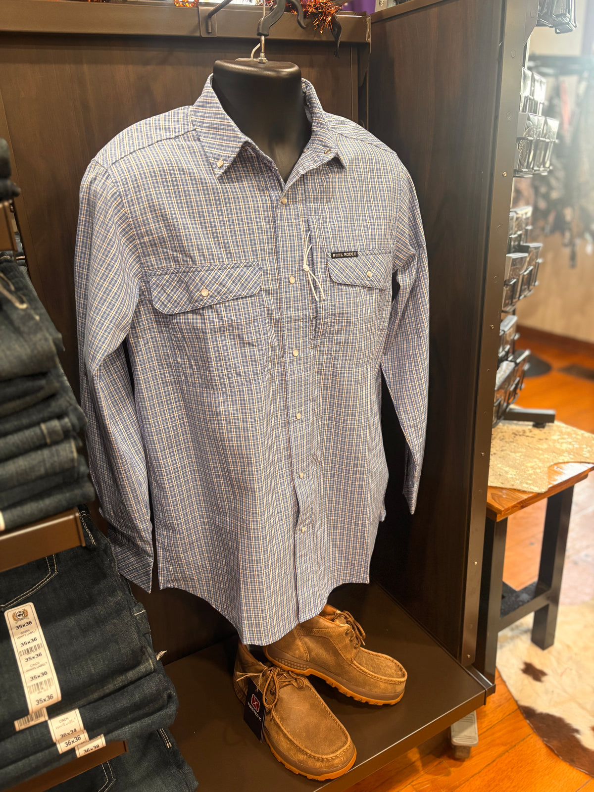 Men"s Reel Rodeo Blue Plaid shirt