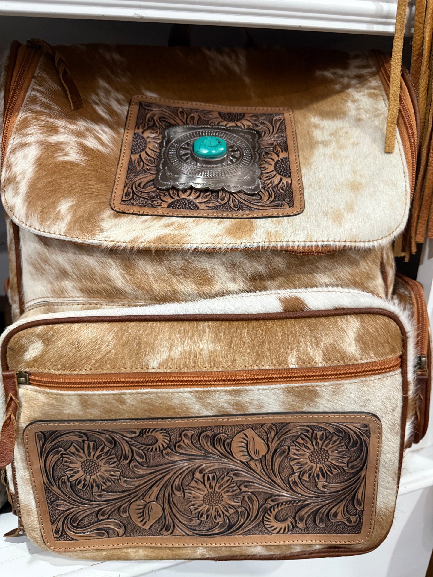 Tooled & Cowhide Backpack
