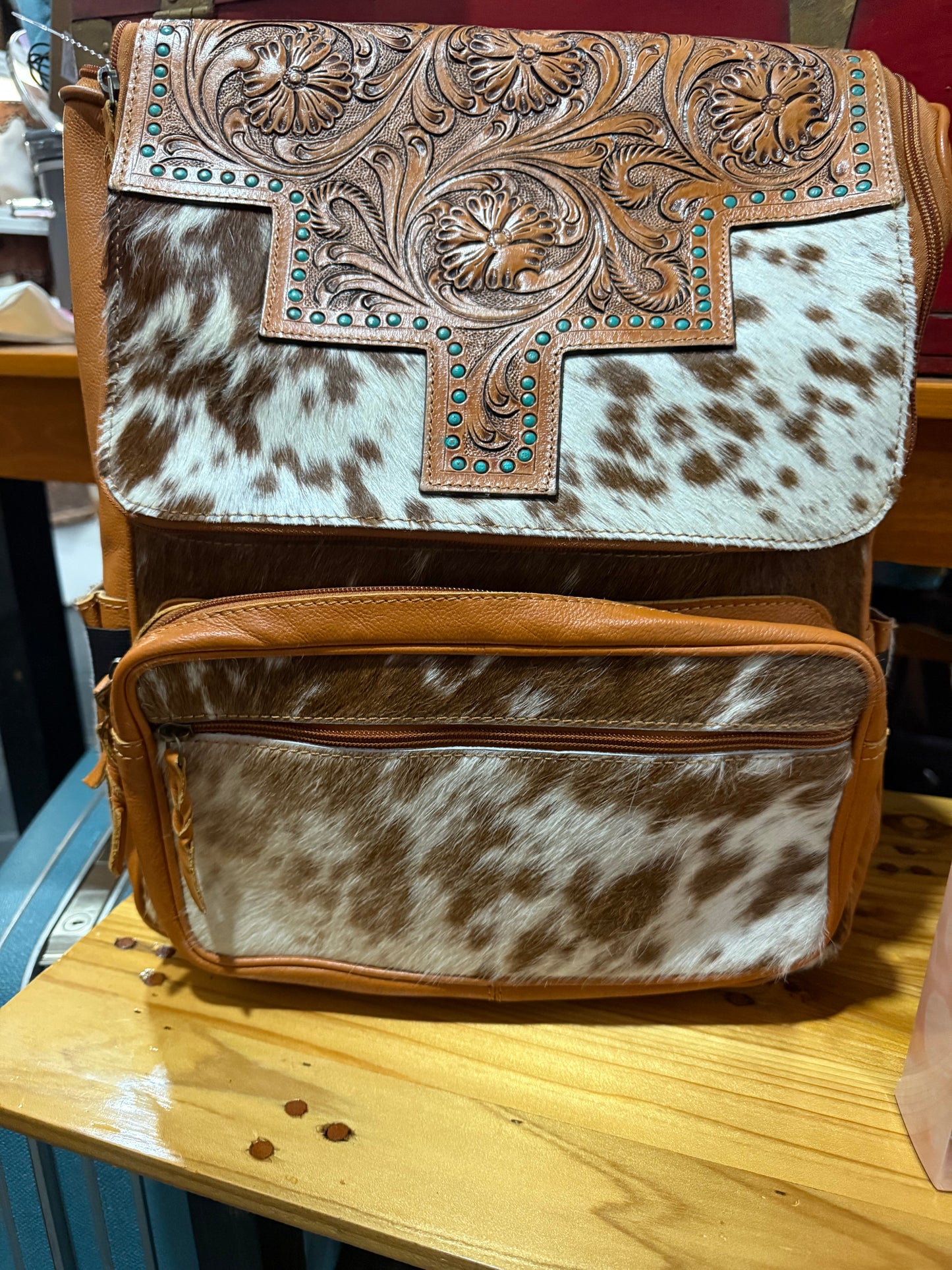 Tooled & Cowhide Backpack