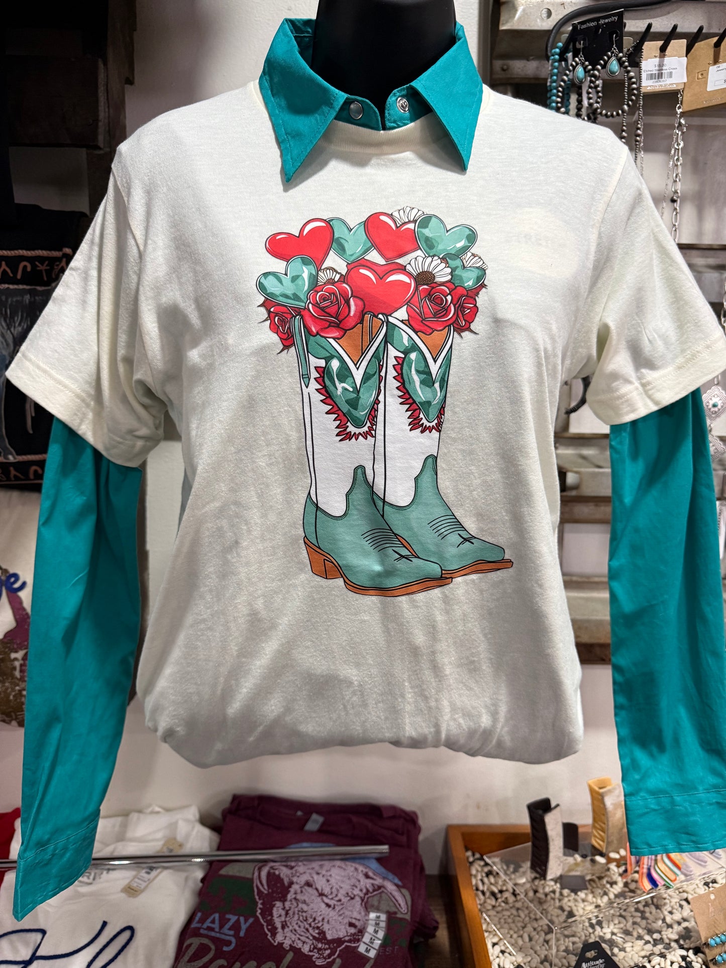 Valentine Heart & Boots Tee