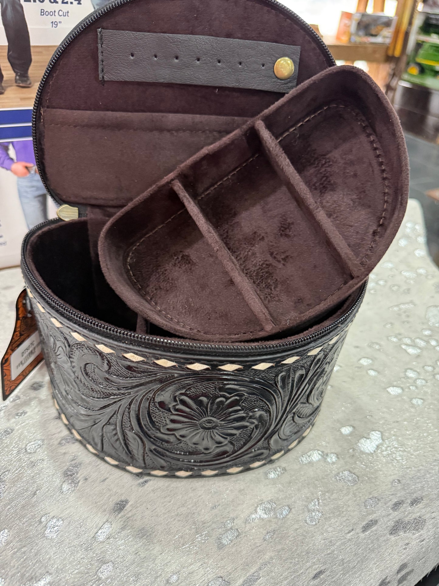 All Black Tooled Jewelry Box