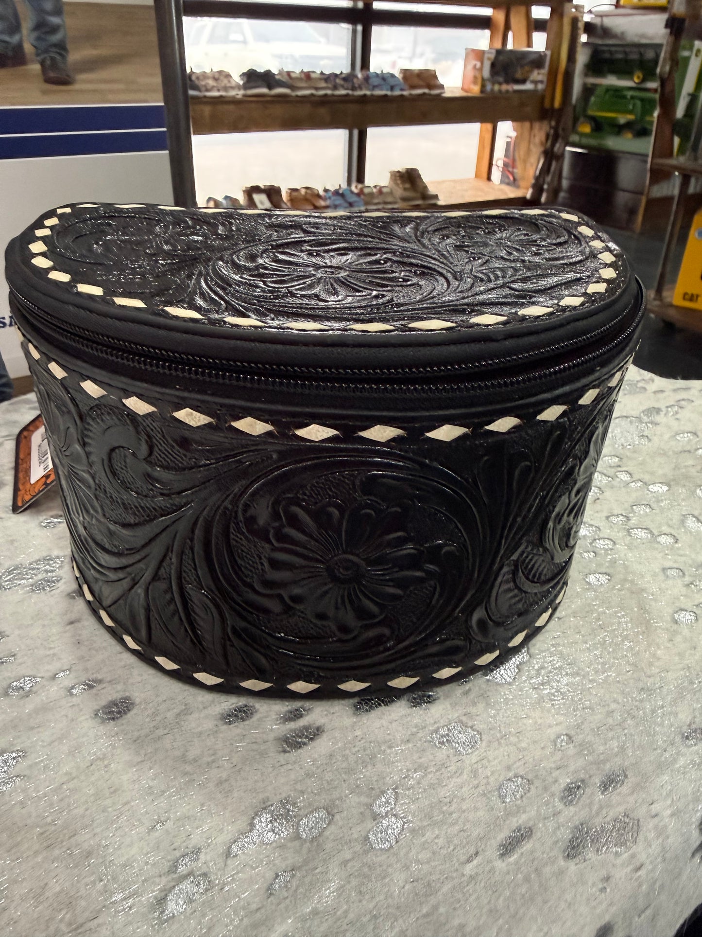 All Black Tooled Jewelry Box