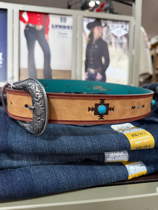 Women's Belt tan w/stones