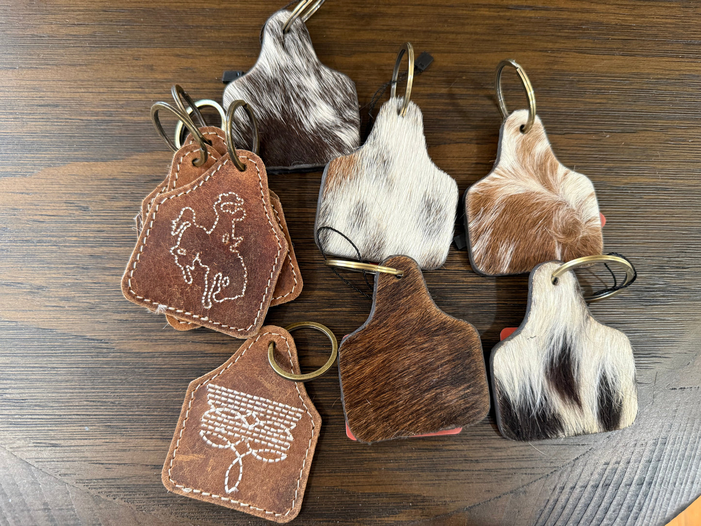 Cowhide keychain