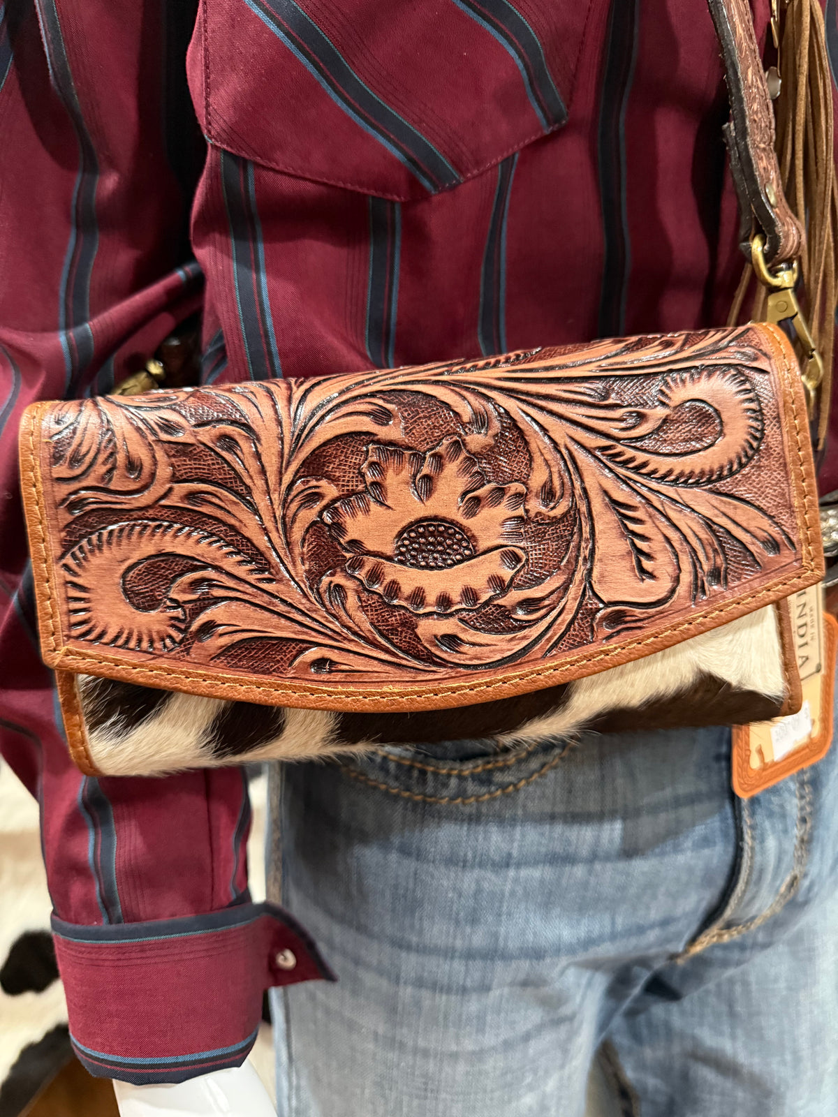 Cowhide/Tooled wallet