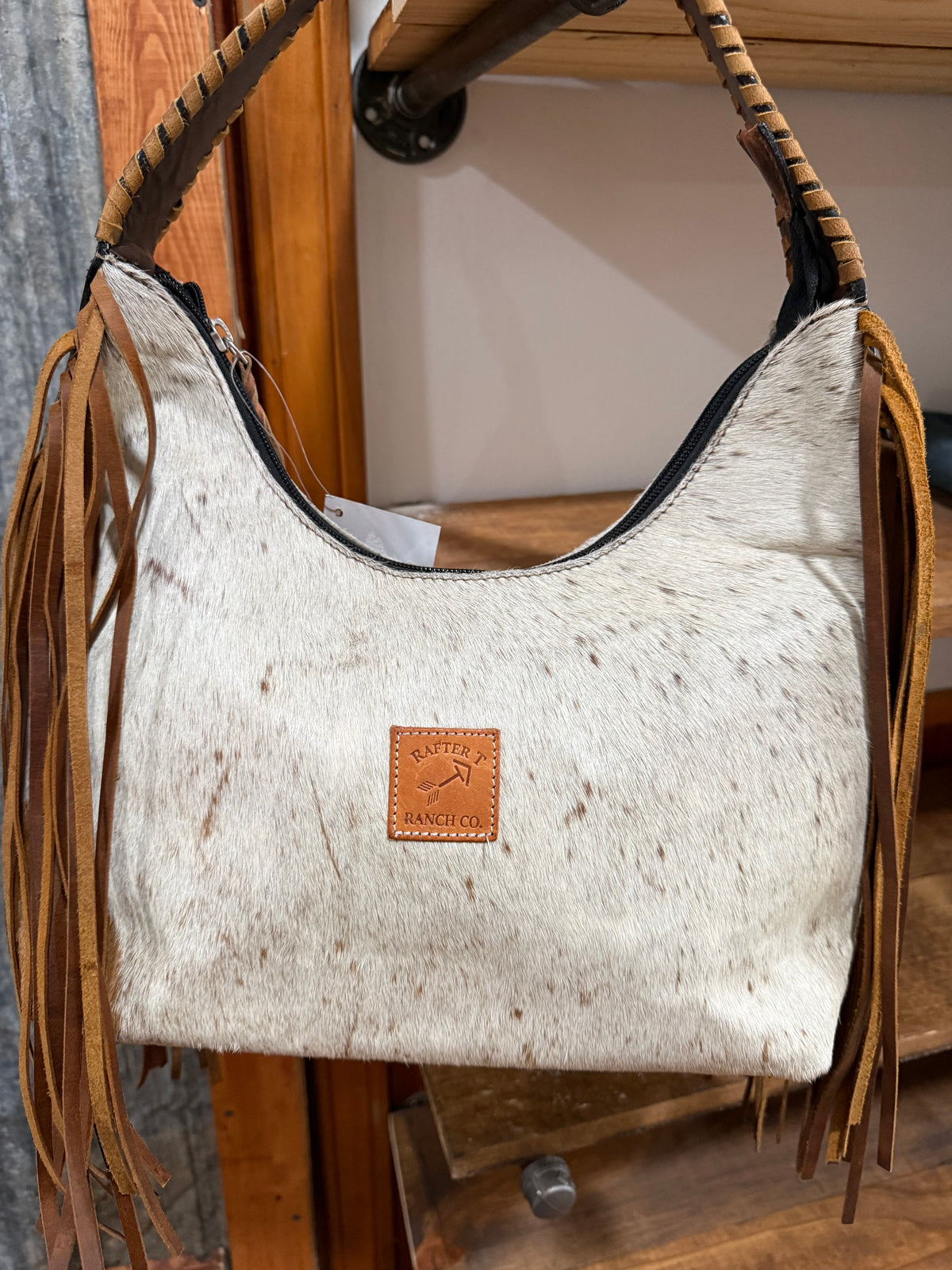 Rafter T cowhide hair on purse