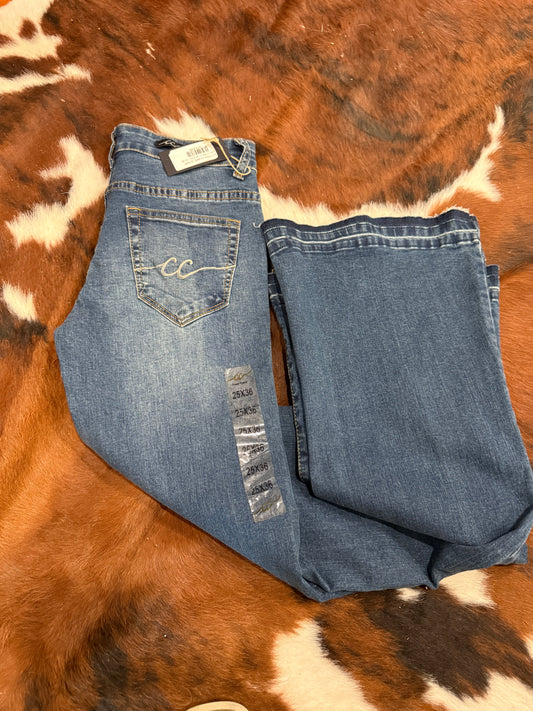 Womens CC open flare jeans