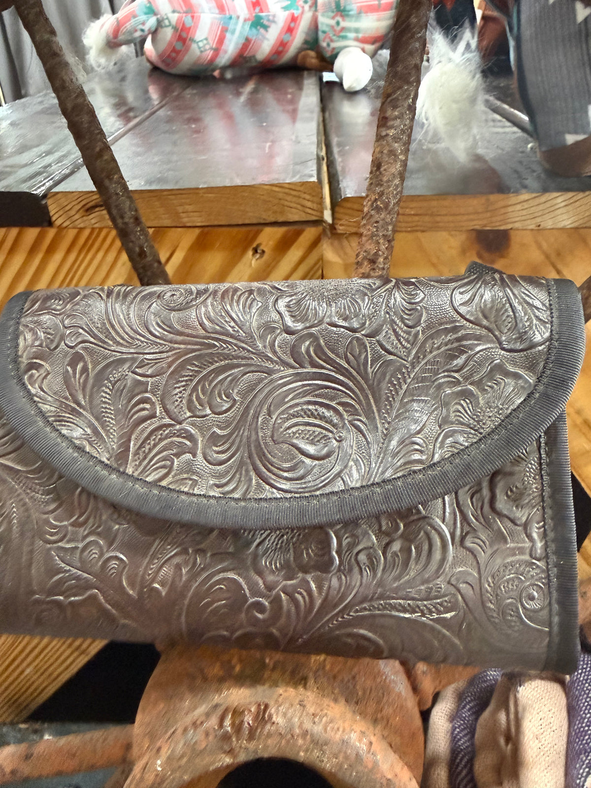 Leather clutch purse
